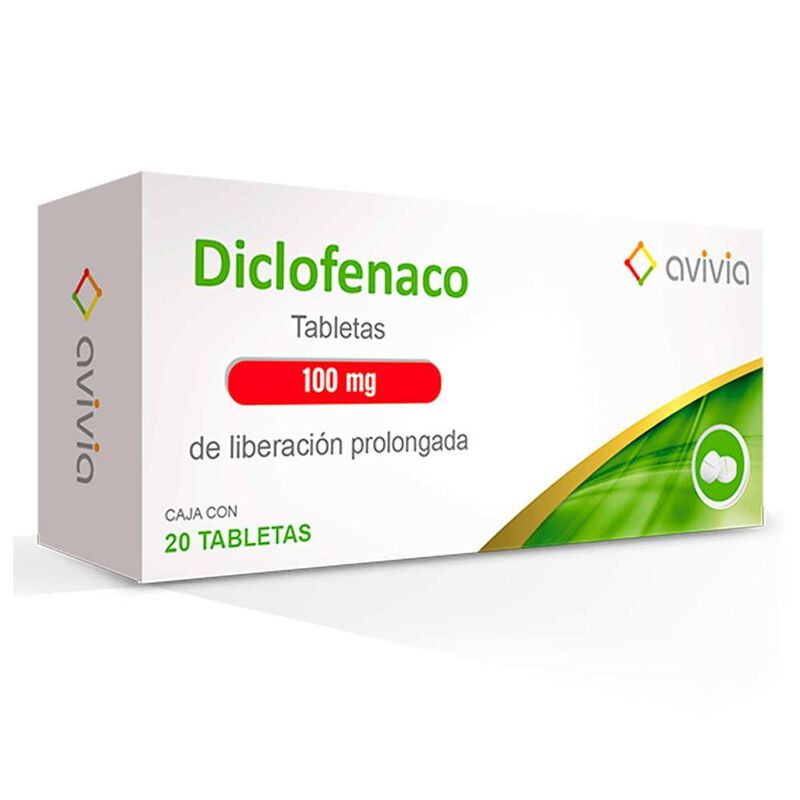 Diclofenaco 100mg caja 20 tabletas image number null