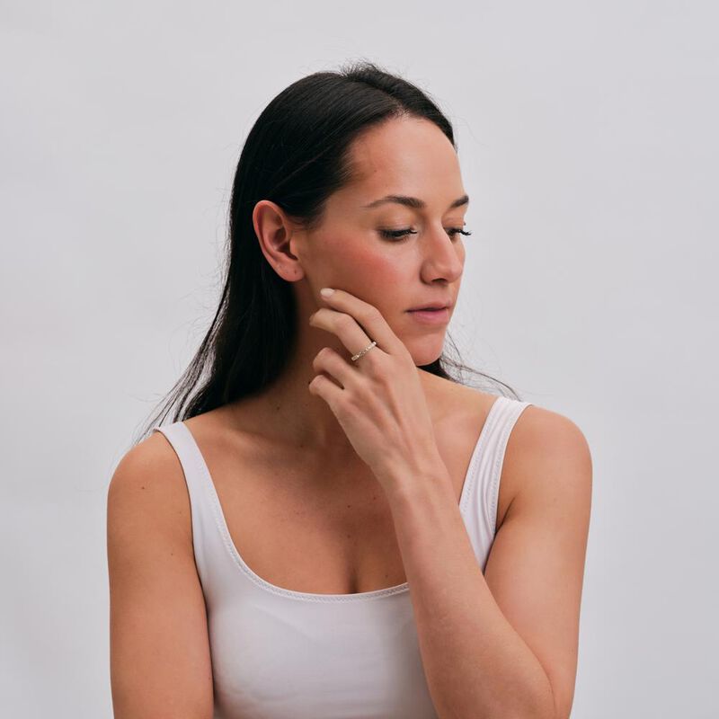 Anillo de Compromiso LuckyLy Iria Ba&ntilde;o Oro 18k ... image number null