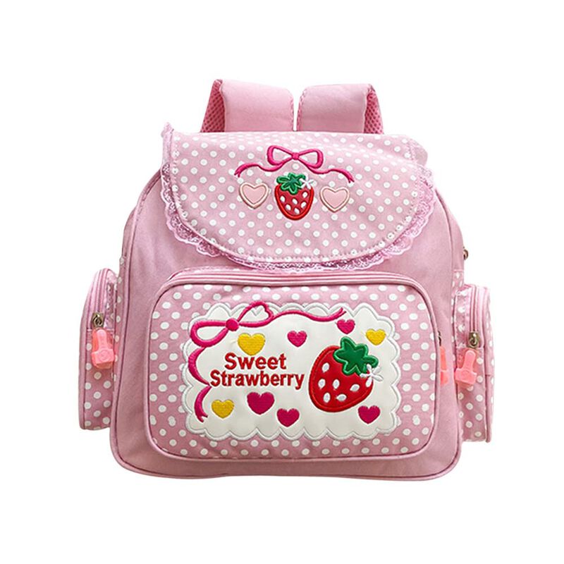 Mochila Lovemore Kawaii Bordado Fresa Para Ni&ntilde;a image number null