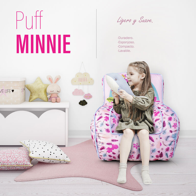 Sill&oacute;n Puff Infantil Minnie Flamingos image number null