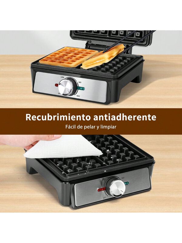 Waflera El&eacute;ctrica Antiadherente 4 Rebanadas Hac... image number null