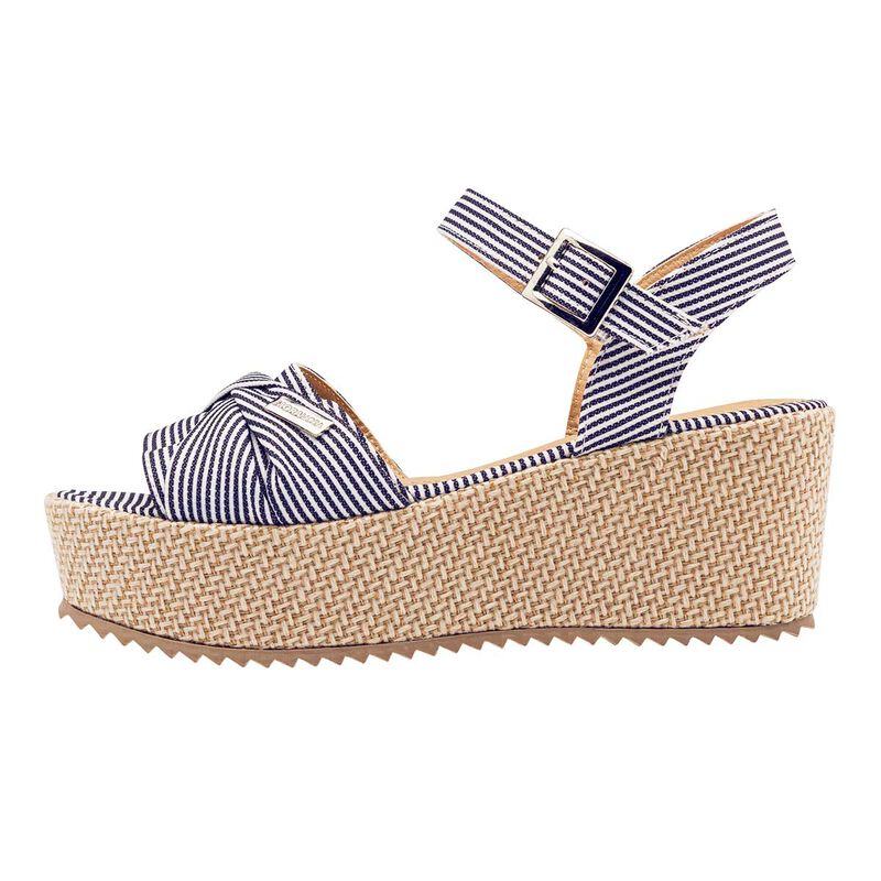 Moramora Sandalia para mujer marino blanco image number null