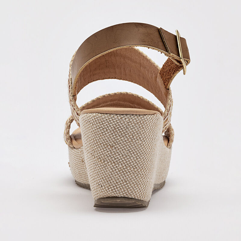 Moramora sandalia cu&ntilde;a para mujer camel beige o... image number null
