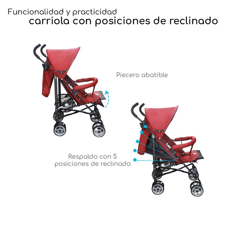 Carriola Reclinable, Plegable D&rsquo;Beb&eacute; Aerostar -... image number null