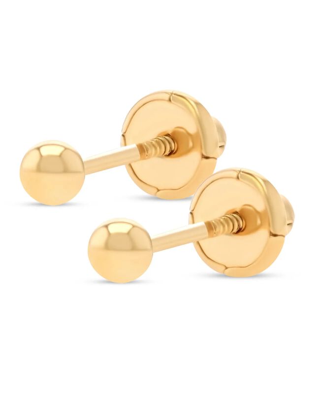 Broqueles De Bola En Oro Amarillo 14k (3 Mm) image number null