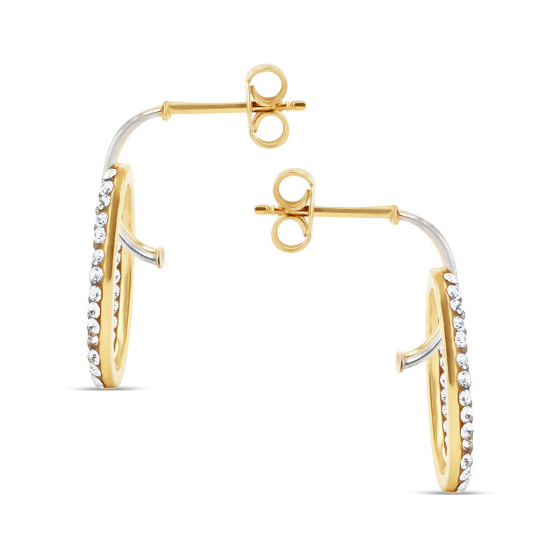 Aretes Oro Amarillo Y Blanco 10k Con Zirconias ... image number null