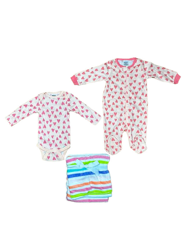 Kit 3 Piezas Beb&eacute; Ni&ntilde;a Onesies Mameluco, Pa&ntilde;ale... image number null