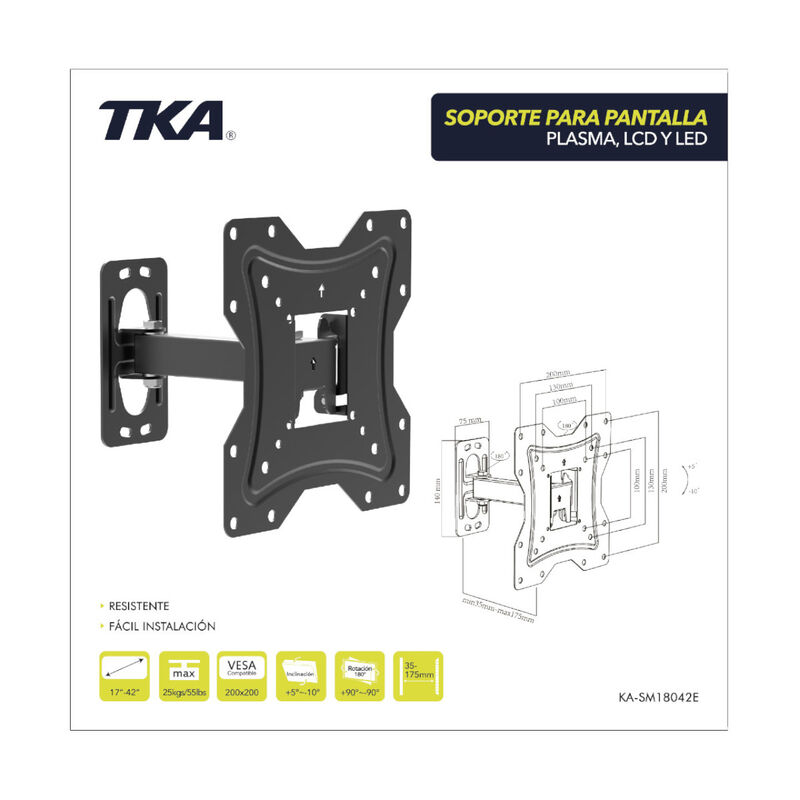Soporte Tv TKA KA-SM18042 Vesa Max 200x200 -25k... image number null