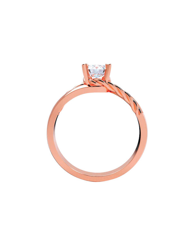 Anillo de Compromiso en Oro de 14K con Circonia... image number null