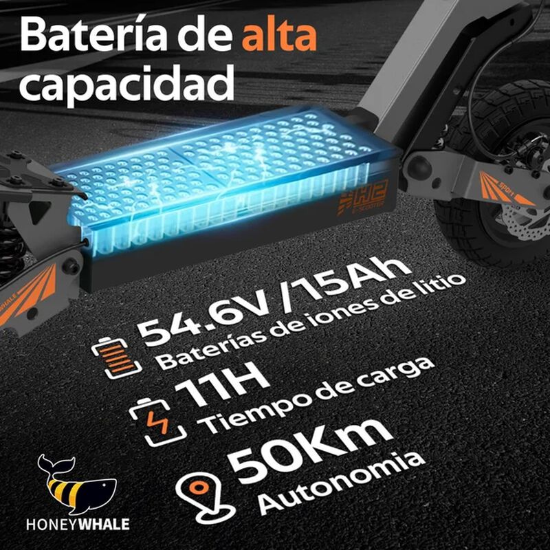 Scooter El&eacute;ctrico Honey Whale H2 Gris image number null