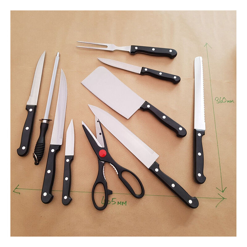 Set Cuchillos 10 Pzs Acero Inoxidable Con Tabla... image number null