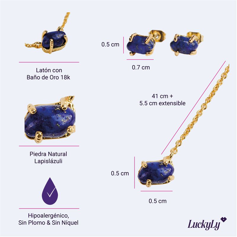 Luckyly Juego Joyer&iacute;a Mujer Ivy Collar Aretes B... image number null