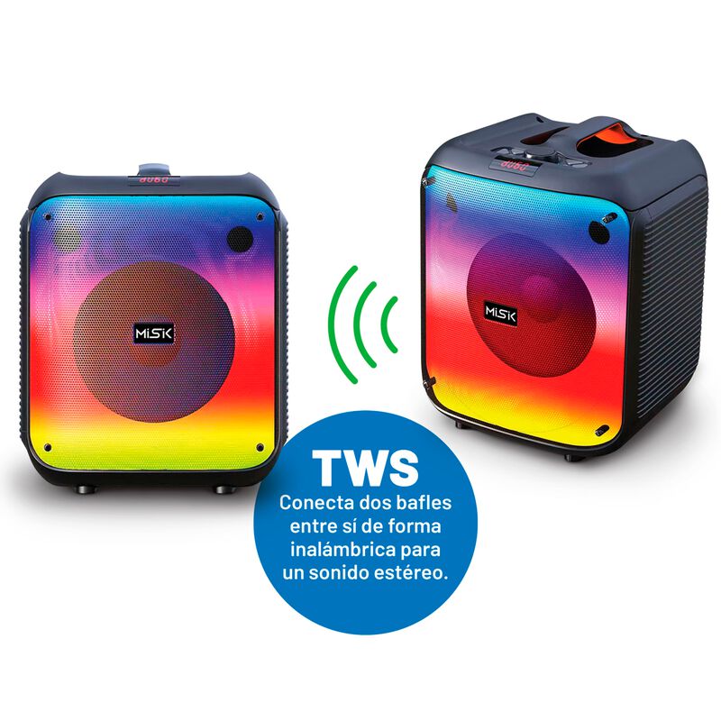 Bafle Misik MS231 8" Bt Aux Usb Led image number null