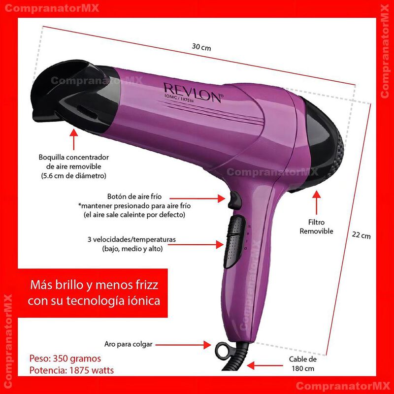 Secadora De Cabello Revlon Control De Frizz + I... image number null