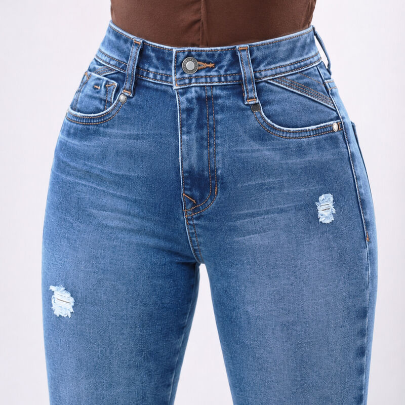 Jeans Rotos De Cadera Alta Super Skinny Sb4775r image number null
