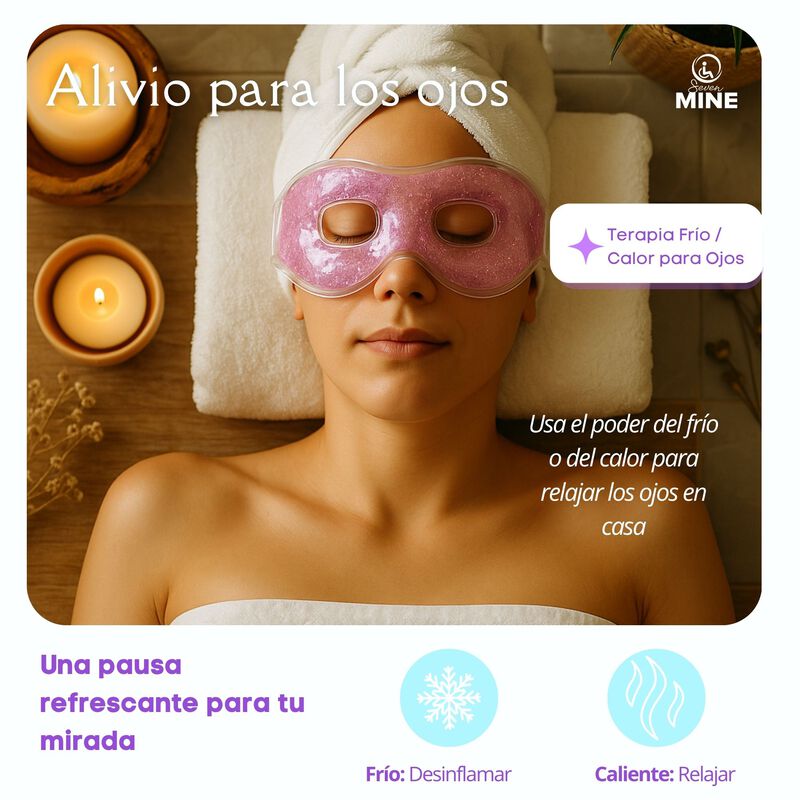 Antifaz de Gel Terapia Fr&iacute;o y Calor Dise&ntilde;o Glit... image number null