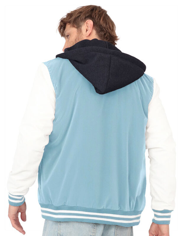 Chamarra Casual Deportiva Capucha Caballero Azu... image number null