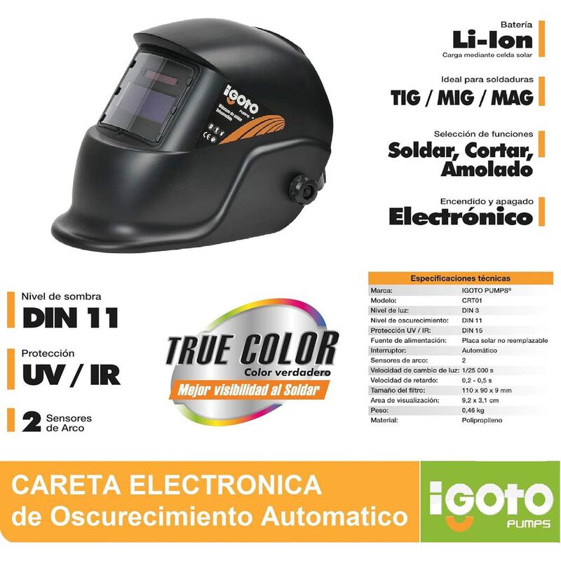 Careta Electr&oacute;nica Igoto CRT01 Oscurecimiento A... image number null