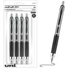 Uniball 207 Bolígrafo de gel retráctil, punta media, 0,7 mm, tinta negra, 4 unidades