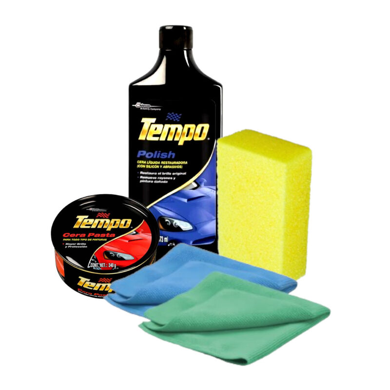 Cera pasta Tempo y cera l&iacute;quida Polish + eponja... image number null