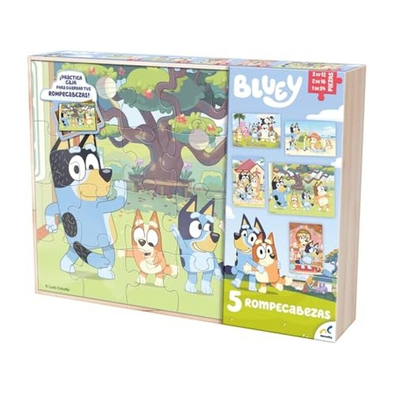 Rompecabezas 5 En 1 Bluey Caja De Madera image number null