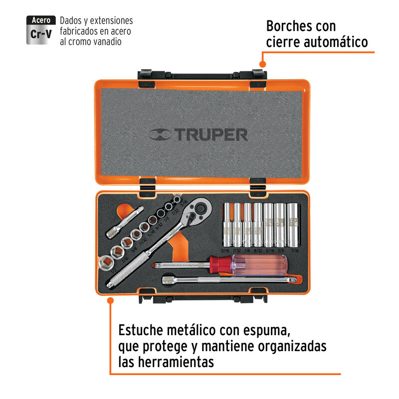 Juego de 20 Herramientas Cuadro 1/4' Std para M... image number null