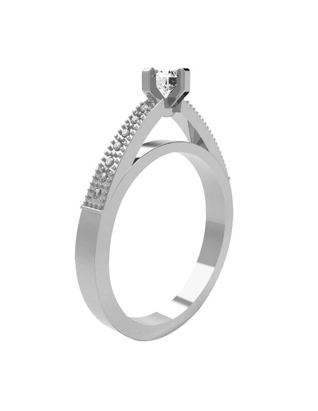 Anillo de Compromiso en Oro de 10K con Circonia... image number null