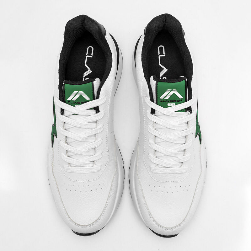 Clasben Tenis urbano para hombre blanco verde n... image number null