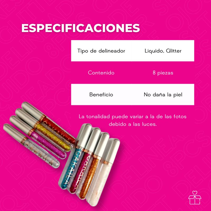 L&aacute;piz Delineador de Ojos L&iacute;quido de 8pcs con Le... image number null