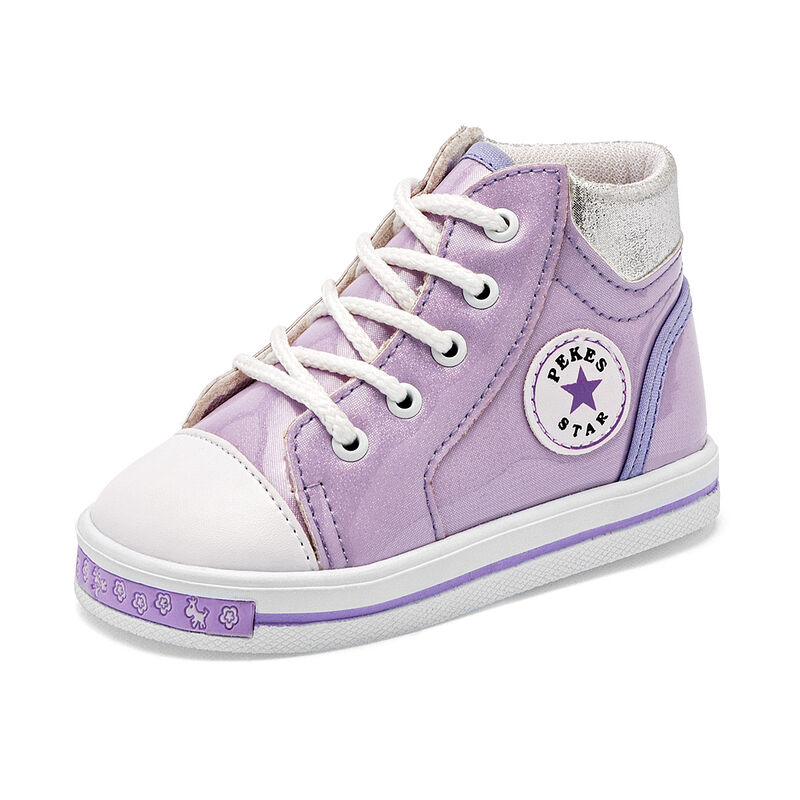 Chaparrin Tenis para beb&eacute; ni&ntilde;a lila plata image number null