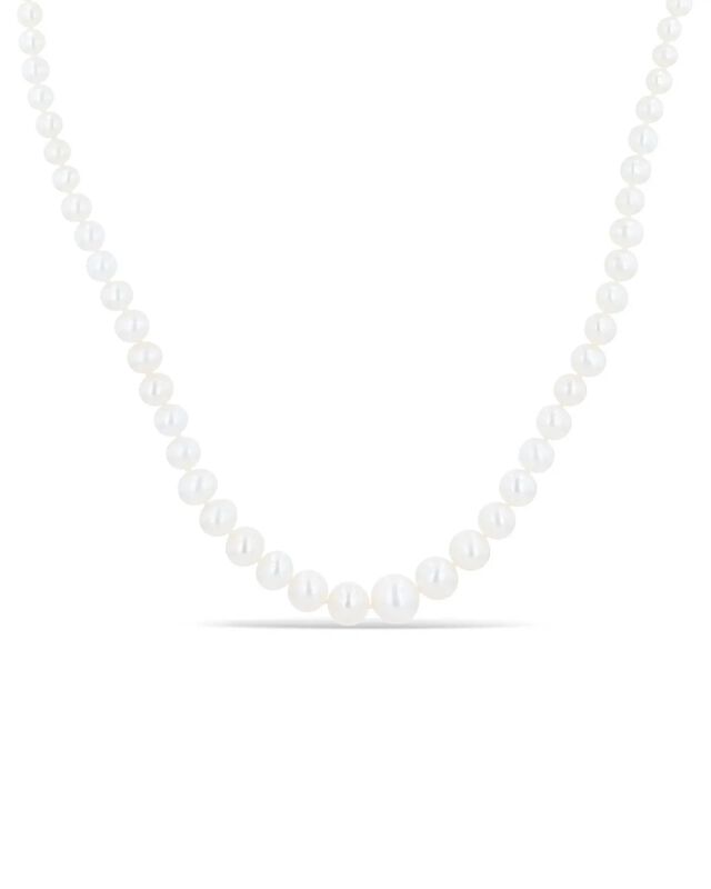 Collar De Oro Amarillo 14k Con Perlas Blancas image number null