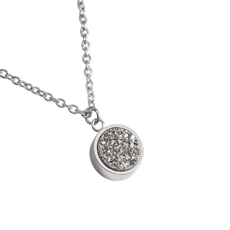 Collares Mujer Acero Inoxidable Piedra Drusa Cu... image number null