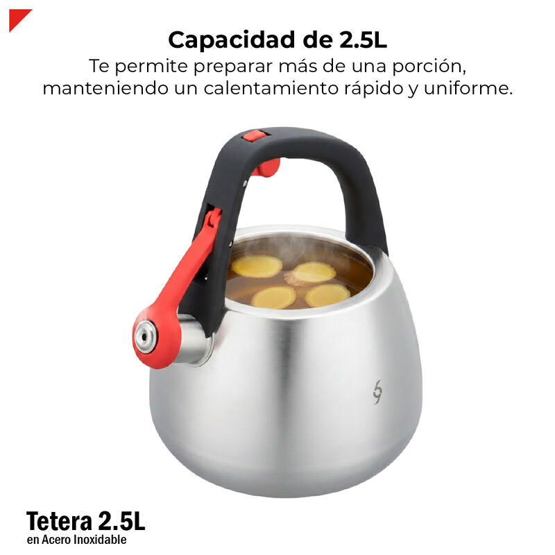 Tetera De 2.5 Litros De Capacidad Acero Inox 30... image number null
