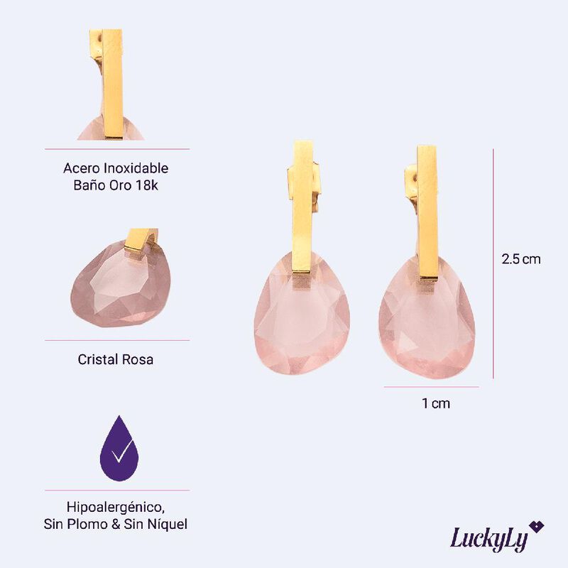 Aretes Mujer Acero Inoxidable Cristal, Regalos ... image number null