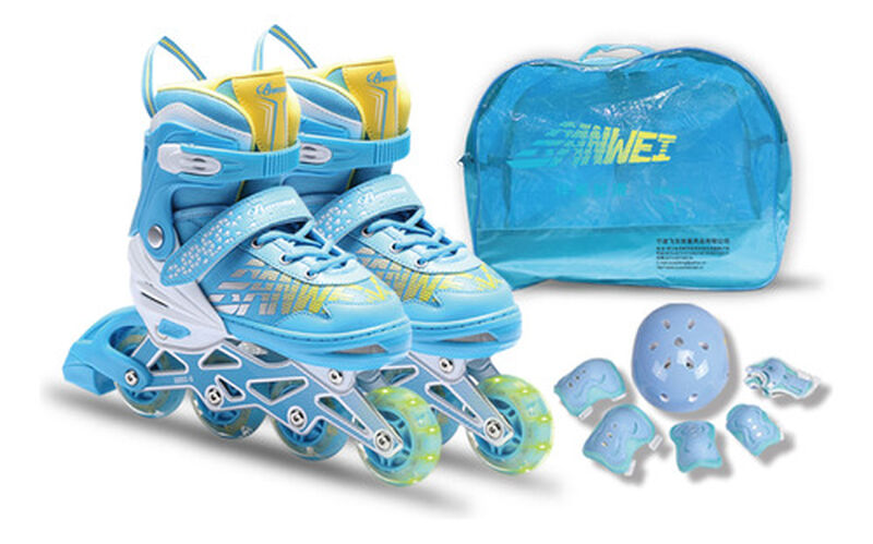 Patines En Linea Ni&ntilde;o Ajustable Ruedas Led + Pr... image number null