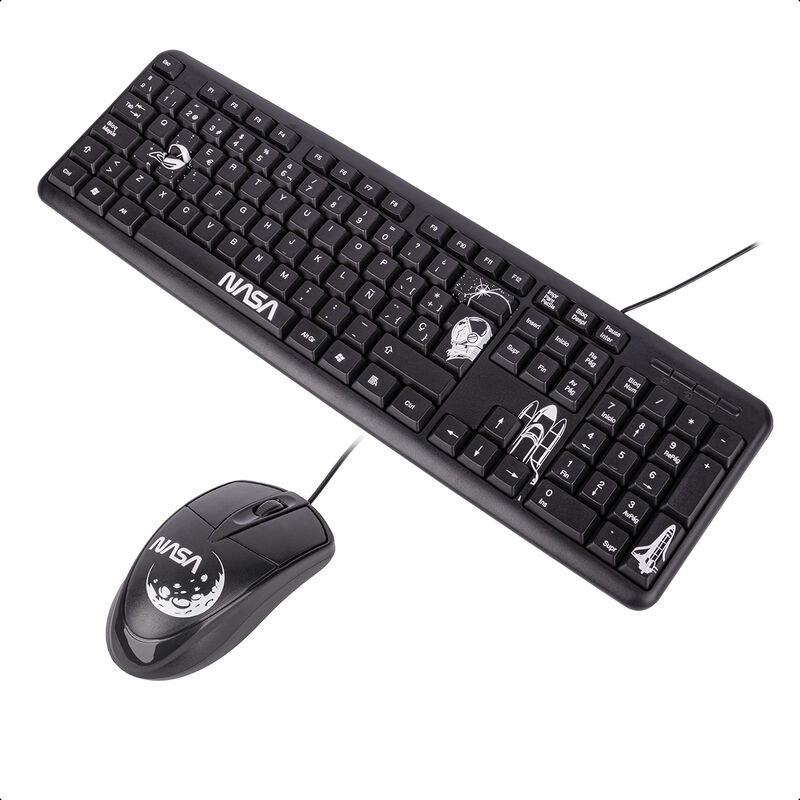 TechZone Teclado QWERTY en Espa&ntilde;ol y Mouse al&aacute;m... image number null