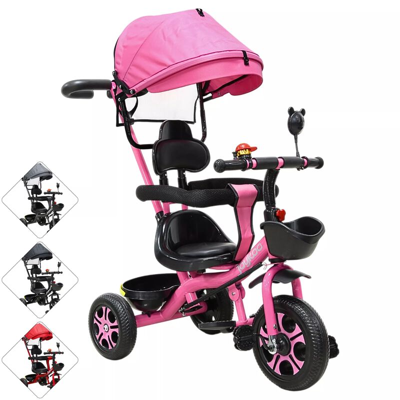 Triciclo Infantil Toldo Protector Bast&oacute;n Dirigi... image number null