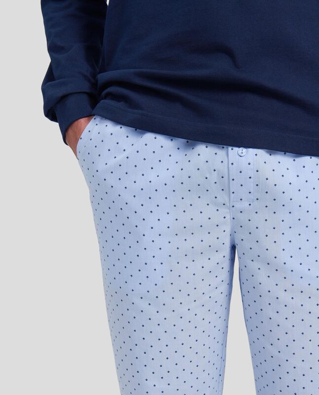 Pijama Estampado Mixto Azul image number null