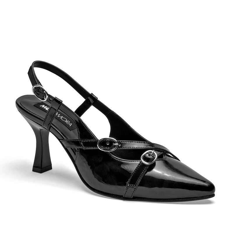 Moramora Zapatilla para mujer negro charol image number null