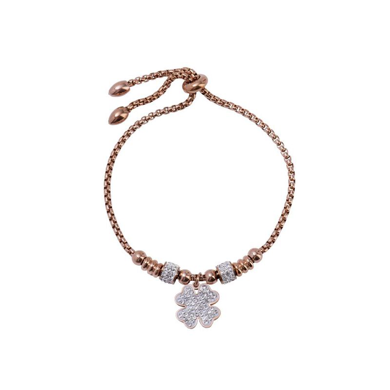 Pulseras Mujer Acero Inoxidable Tr&eacute;bol Zirconia... image number null