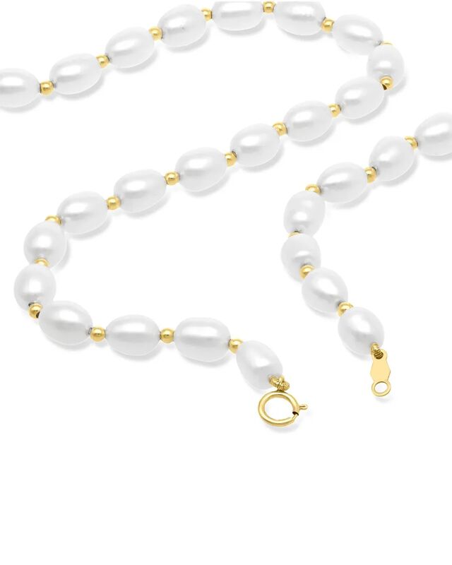 Collar Oro Amarillo 14k Con Perlas Blancas 45.5... image number null