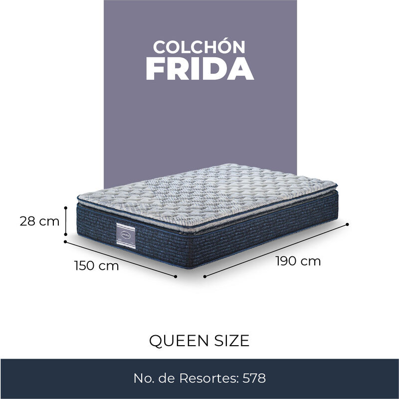 Colch&oacute;n Queen Size America Frida  + Set De Blan... image number null