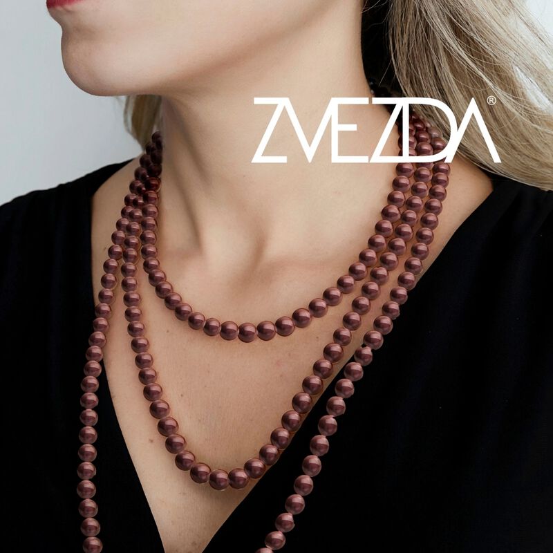 Collar, aretes y pulsera Perlas de cristal trip... image number null