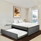 Colch&oacute;n Individual Smile 2 Pack + Cama Canguro Individual Color Gris