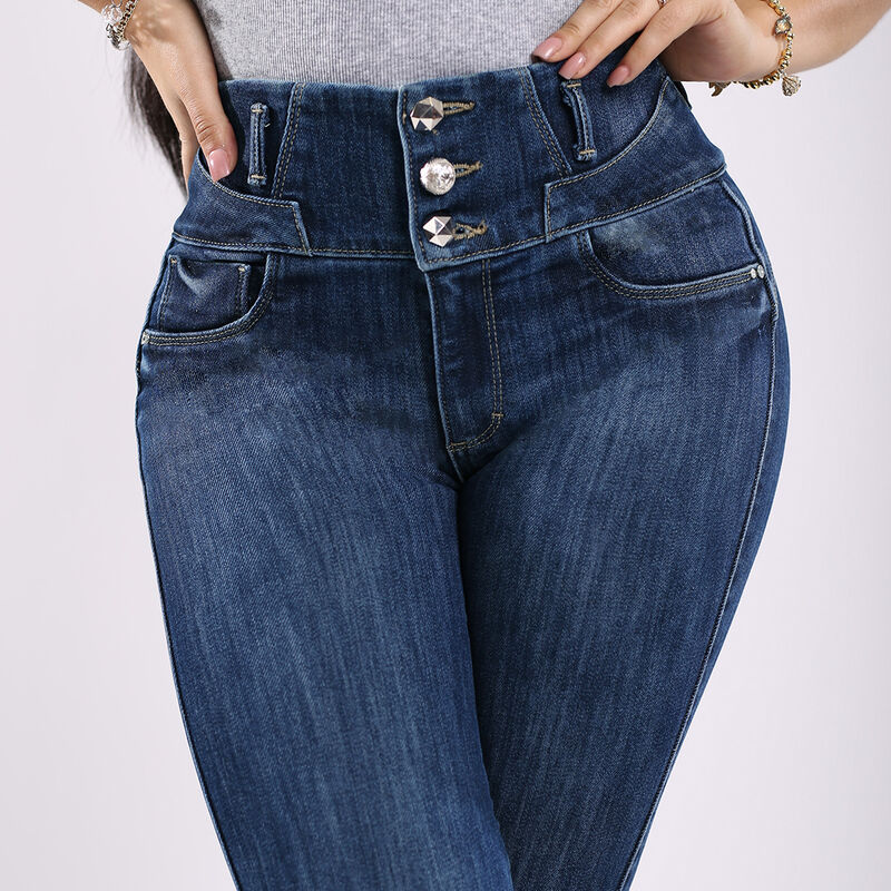 Jeans N4787 Stretch  Push Up Tiro Alto Skinny A... image number null