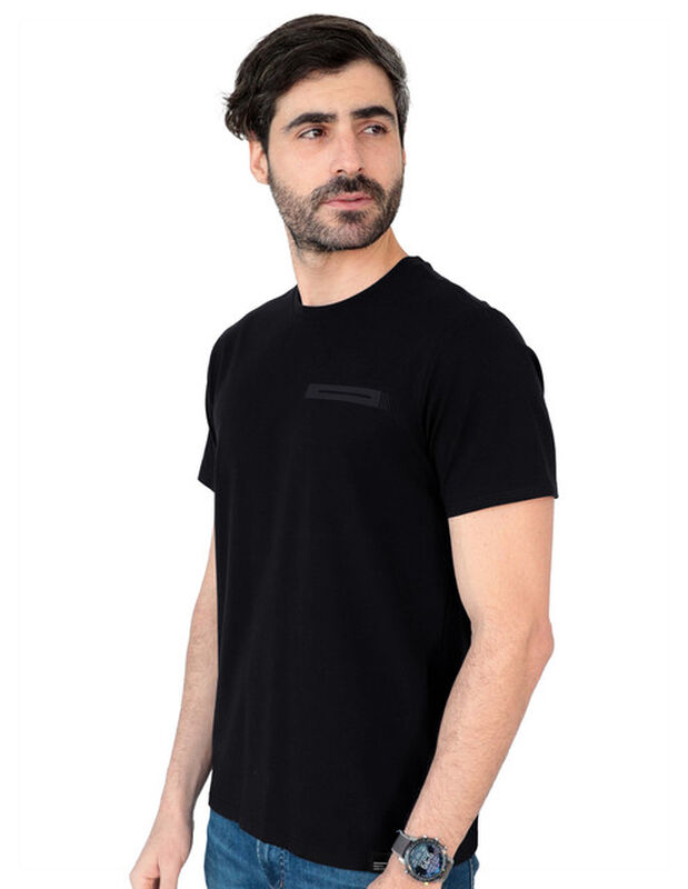 Playera Basica Hombre Cuello Redondo Negro Roos... image number null