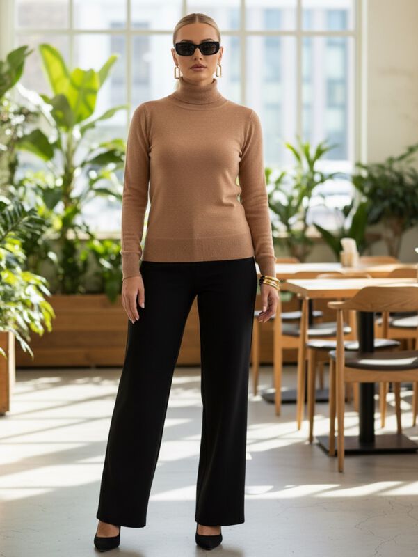 Sueter Mujer De Cuello Alto Suet 1023 Caf&eacute; Clar... image number null