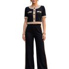 Conjunto 2 Piezas, Blusa Y Pantal&oacute;n Moderno, Conj-0224 Negro