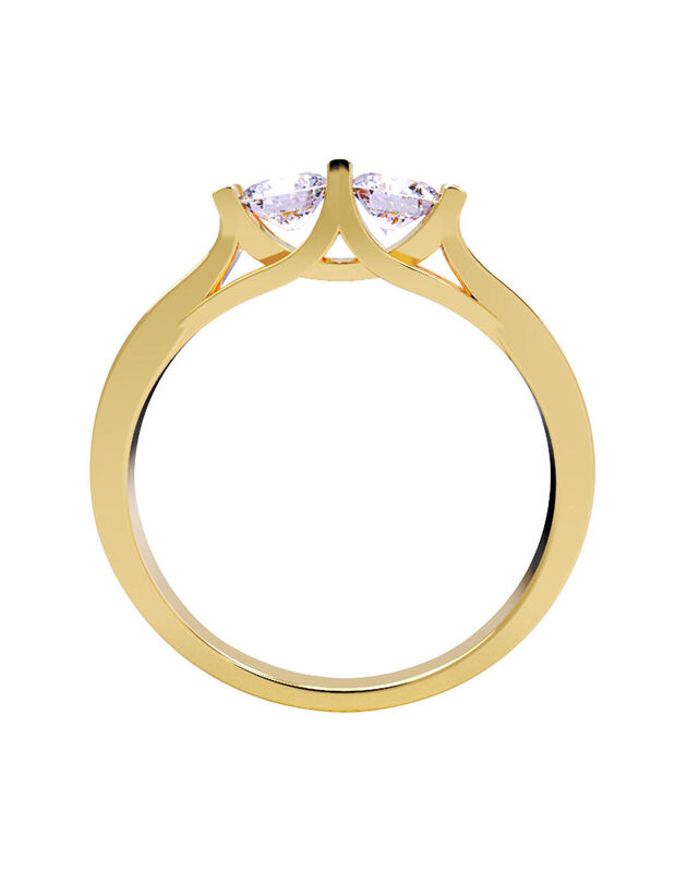 Anillo de Compromiso en Oro de 14K con Circonia... image number null