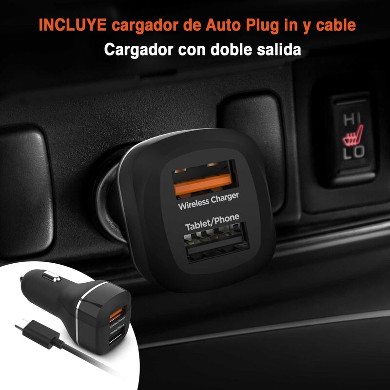 Soporte y cargador inal&aacute;mbrico HYPERGEAR 15w au... image number null